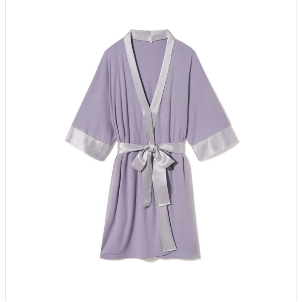 Lilac purple PJ Harlow silk robe